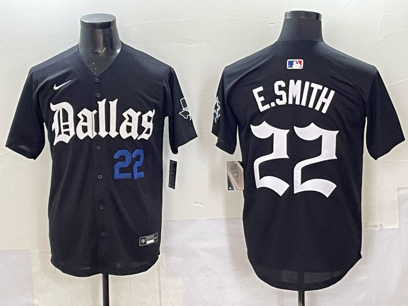 Men 2025 Nike Dallas Cowboys #22 E.Smith Black 5th generation Joint Name Limited NFL Jersey 04